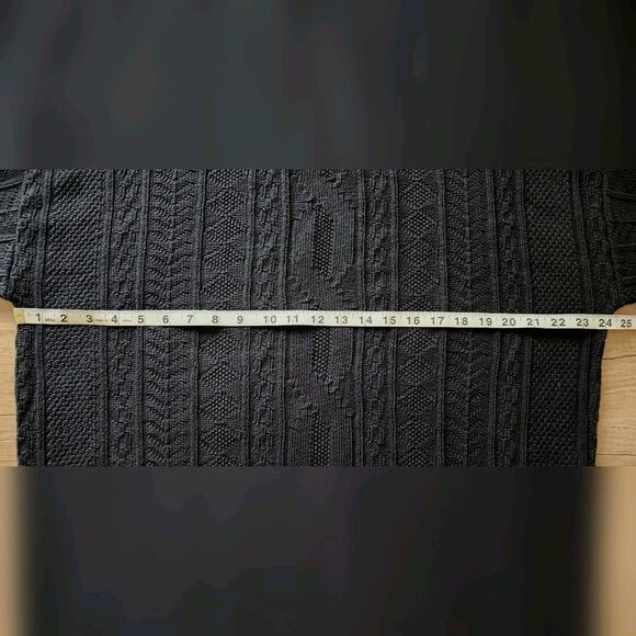 Enro Traditions Men’s 1XL Tall Cable Knit Sweater Navy 100% Cotton Made in USA - Picture 3 of 6